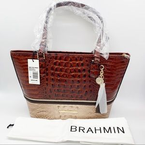 [SOLD] BRAHMIN Medium ASHER Pecan Eastwood Croc